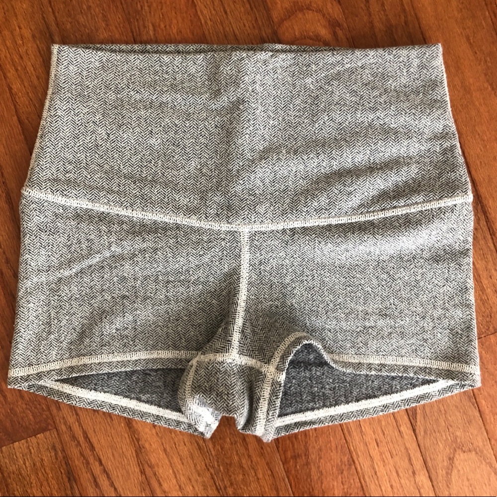 Lululemon Gray Fold-Over Waist Hot Shorts